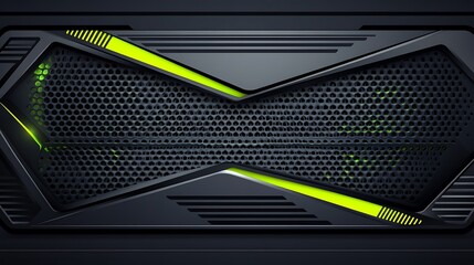 Leinwandbilder - Abstract Black and Lime Green Geometric Design