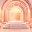 © TKMedia - Pastel Pink Archway Staircase Product Display Background.
