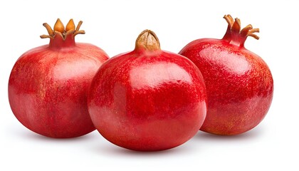 Pomegranate isolated on white background. Fresh and vibrant, ideal for healthy eating, recipes, or food photography. Clean, professional presentation for commercial use.