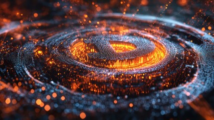 Poster - Abstract Digital Symbol Glowing Energetically