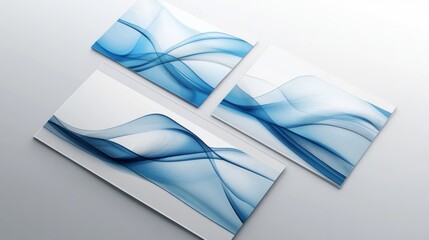 Poster - Front and back business flyer template, blank with transparent strip, waves