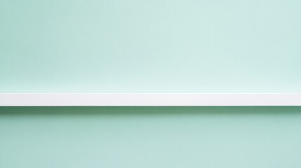 Poster - White Shelf Against Light Green Wall Background