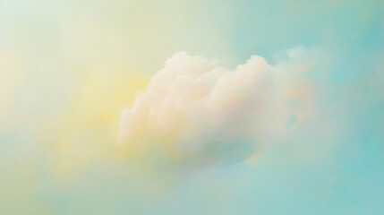 Poster - A Single Fluffy Cloud in a Pastel Sky