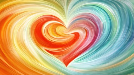 Poster - Abstract Colorful Swirling Heart Design