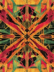 Poster - Abstract geometric pattern with strong vibrant colors creating a captivating design