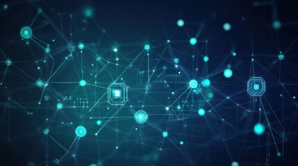 Aufkleber - Abstract Network Visualization Showing Interconnected Nodes