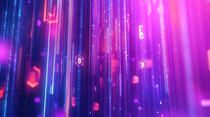 Poster - Abstract Bitcoin Digital Currency Light Streams