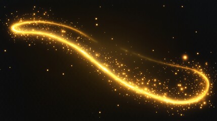 Poster - Gold line light glow with sparkle and flare shine. Horizontal golden neon streak effect isolated on transparent background. Magic flash laser strip divider with glitter shimmer design illustration