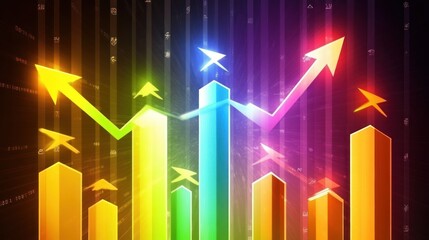 Aufkleber - Colorful Ascending Bar Graph Showing Growth And Progress