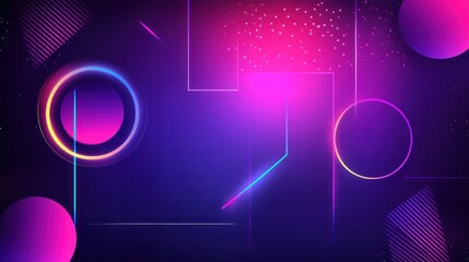 Aufkleber - Abstract Neon Geometric Design With Vivid Colors