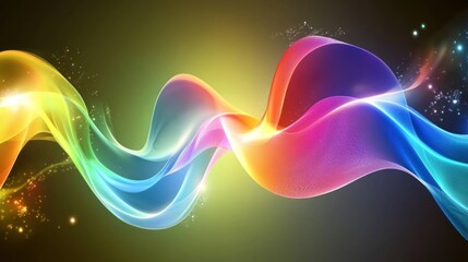 Poster - Abstract Colorful Waves Flowing Through Space
