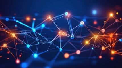 Poster - Abstract Network Connections Illuminated With Bright Colors