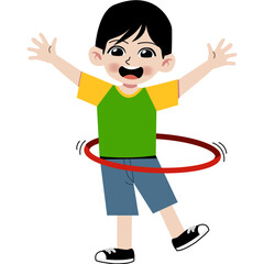 Wall Mural - Boy playing hula hoop