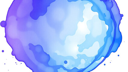 Poster - Abstract Watercolor Circle, Blue Purple Gradient