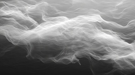 Poster - White wispy clouds float across a dark background