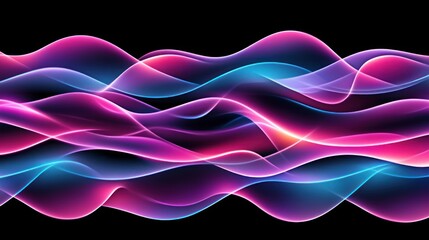 Poster - Abstract Pink and Blue Wave Forms Flowing
