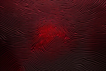 Poster - Fingerprint glowing red on wavy background creating an abstract design, suitable for security and technology concepts