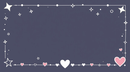 Poster - Romantic hearts and stars frame