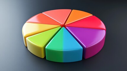 Poster - Colorful Three Dimensional Pie Chart Data Visualization