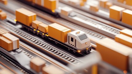 Poster - Automated Cargo Train Transports Packages Efficiently