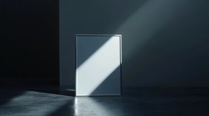 Aufkleber - Blank White Sign In Dark Room With Sunbeams