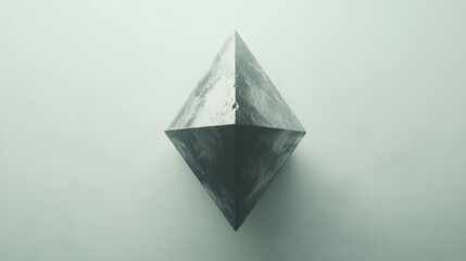 Poster - Grey stone octahedron on a light background