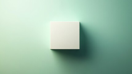 Poster - White Cube on a Light Green Background