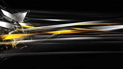 Aufkleber - Abstract Black Grey and Yellow Geometric Design
