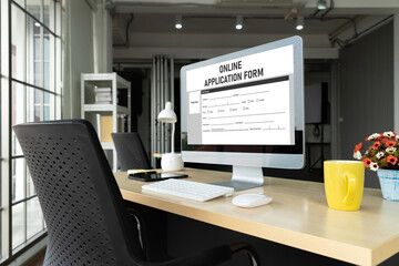 Poster - online application form for modish registration on the internet website