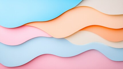 Poster - Pastel Wave Layers Abstract Background Design