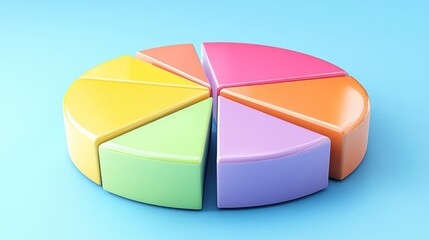 Poster - Colorful Three Dimensional Pie Chart Data Representation