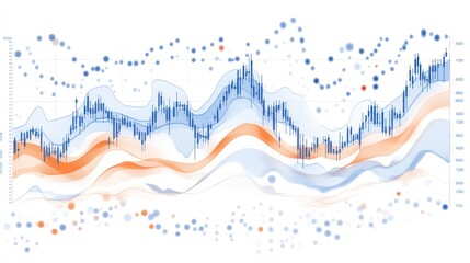 Poster - Abstract Financial Data Visualization Graph Showing Market Trends