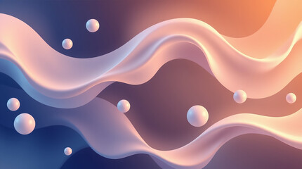 Poster - Abstract Flowing Liquid Forms with Spheres
