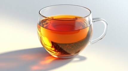 Poster - A Glass Mug Filled With Amber Tea