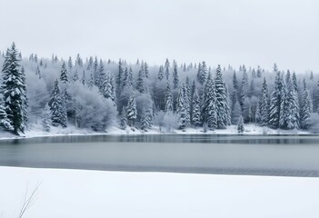 Wall Mural - snow covered trees in winter