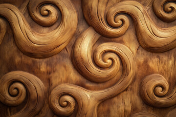 Poster - A wood grain pattern with intricate knots and swirls