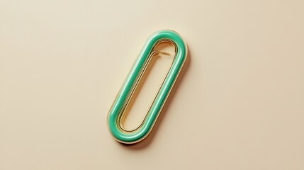 Poster - Teal and Gold Abstract Oval Shaped Design