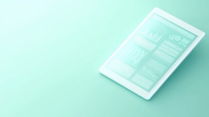 Poster - White Tablet Displaying Business Data Graphics