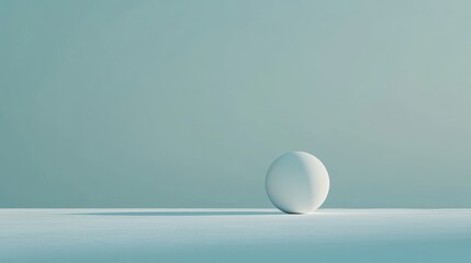 Poster - White Sphere on a Pale Blue Plane