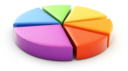 Poster - Colorful Three Dimensional Pie Chart Data Representation