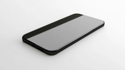 Poster - Sleek Black Smartphone on White Background