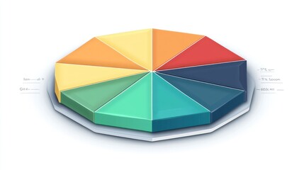 Poster - Colorful segmented circular data visualization chart