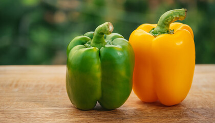 Wall Mural - Fresh and ripe bell pepper. Organic and tasty vegetable. Natural farm product.