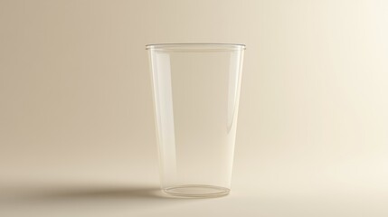 Poster - A Tall Clear Glass on a Beige Background