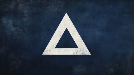 Aufkleber - White Triangle on a Dark Blue Textured Background