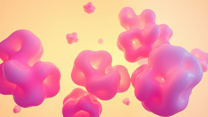 Poster - Abstract Pink Bubbles Floating