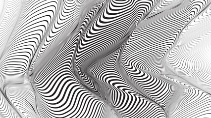 Fototapete - Abstract flow lines background . Optical illusion art .Fluid wavy shape .Striped linear pattern . Op art. Vector illustration 