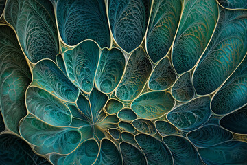 Poster - An intricate close-up of tropical leaves with striking patterns