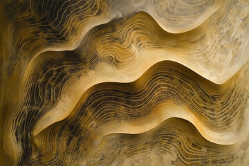 Aufkleber - Wavy golden sand dunes forming intricate natural patterns