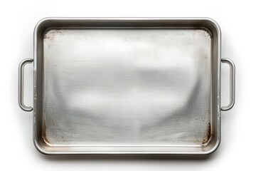 Wall Mural - Baking tray for oven isolated on white top and side view